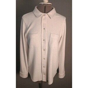 Faherty Women s Legend Sweater Shirt in Cream Off White - EUC -Size MEDIUM